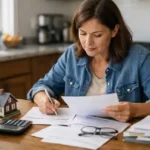 Homeowner reviewing home repair grants paperwork and financial assistance documents in 2026